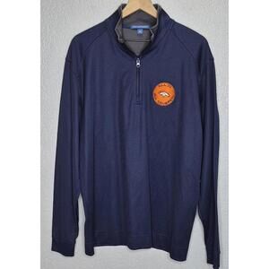 Port Authority Denver Broncos Mens XL Quarter Zip Pullover Navy NFL